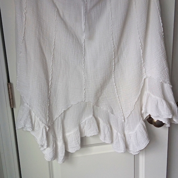 SO SO FUN...By Cottonseed layered crinkle cotton skirt soft ruffle. Size XL, EUC - Picture 3 of 3